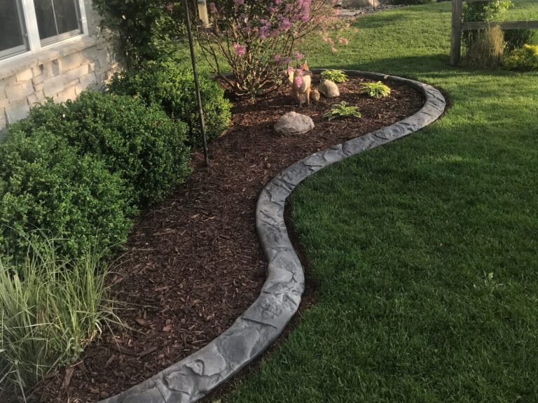 12-inch Concrete Rock Edging (10-Pack) | Lawn Garden Landscape Border Kit For Tree Rings & Beds